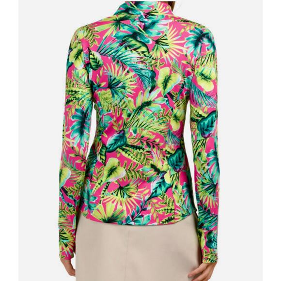 Tommy Bahama Half Zip Golf Top Womens Size Small Tropical Floral UPF 50+ Sporty - Picture 5 of 10